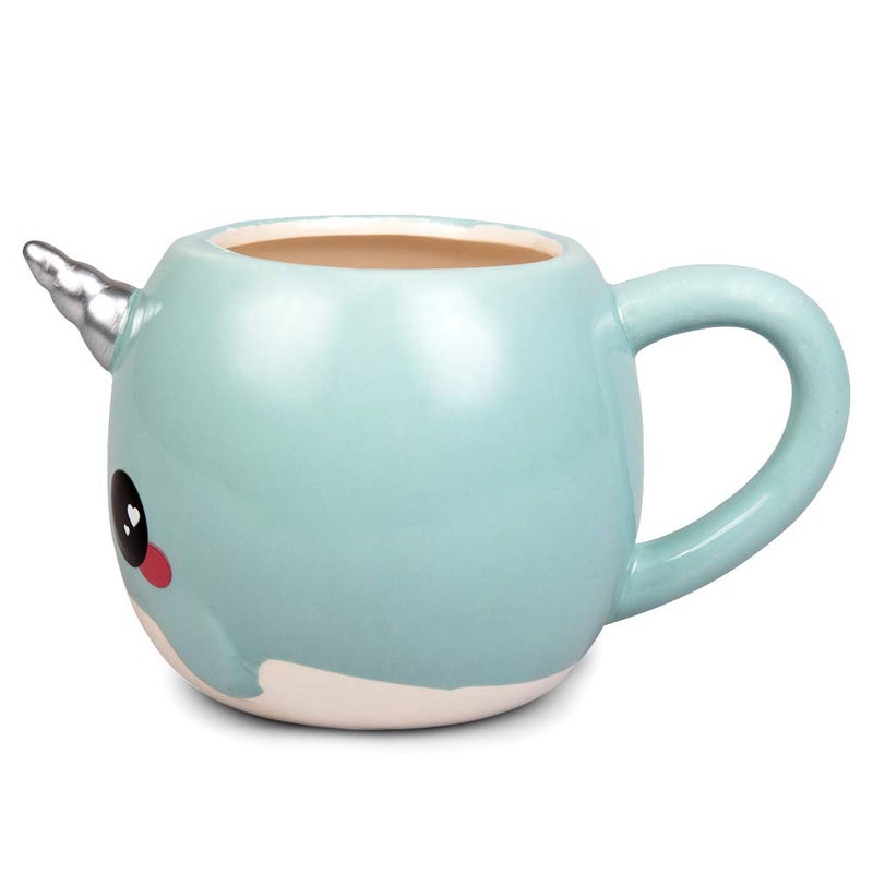 Seven20 Glitter Galaxy Cute Large Narwhal 18oz Coffee Mug - Make Morning's Magical - Blue with Silver Unicorn Horn - Gift for Kids, Teens, Adults, Women - Officially Licensed - Image 4